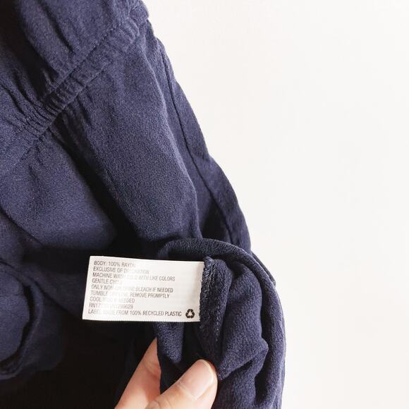 Xhilaration Womens XSmall XS Navy Blue Embroidered Tie Waist Romper Keyhole Back - Picture 8 of 8